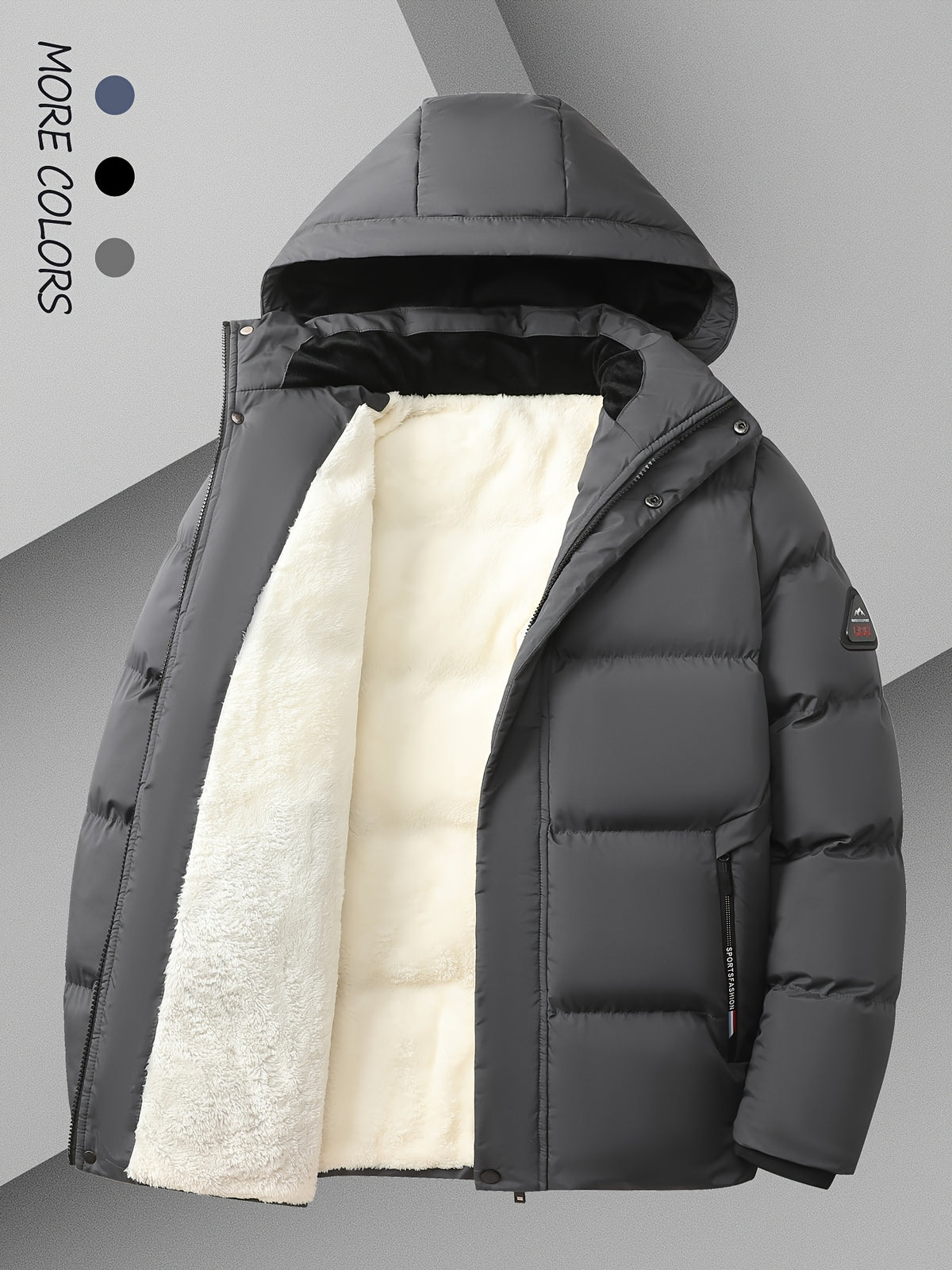 Manteau pour homme, velours, à capuche