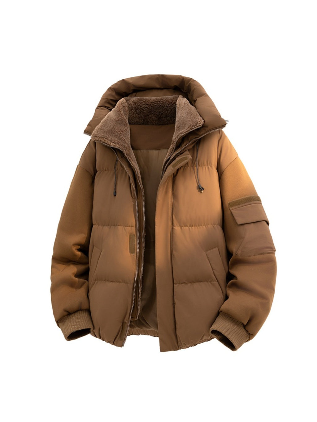 Veste matelassée pour homme, grandes tailles, à capuche