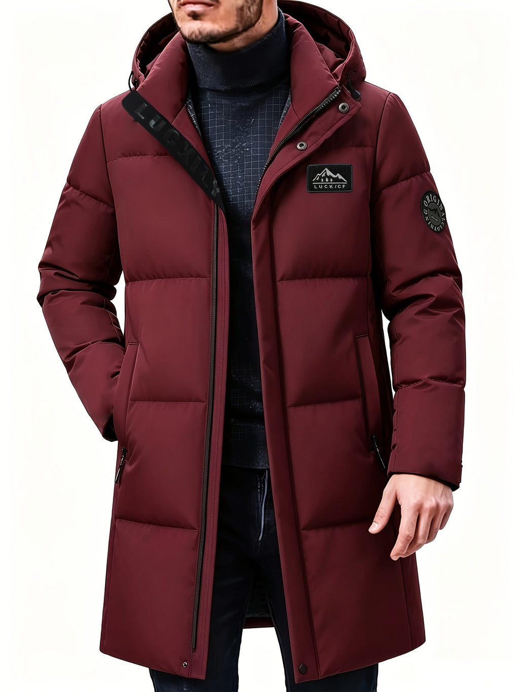 Veste pour homme, à capuche, rouge