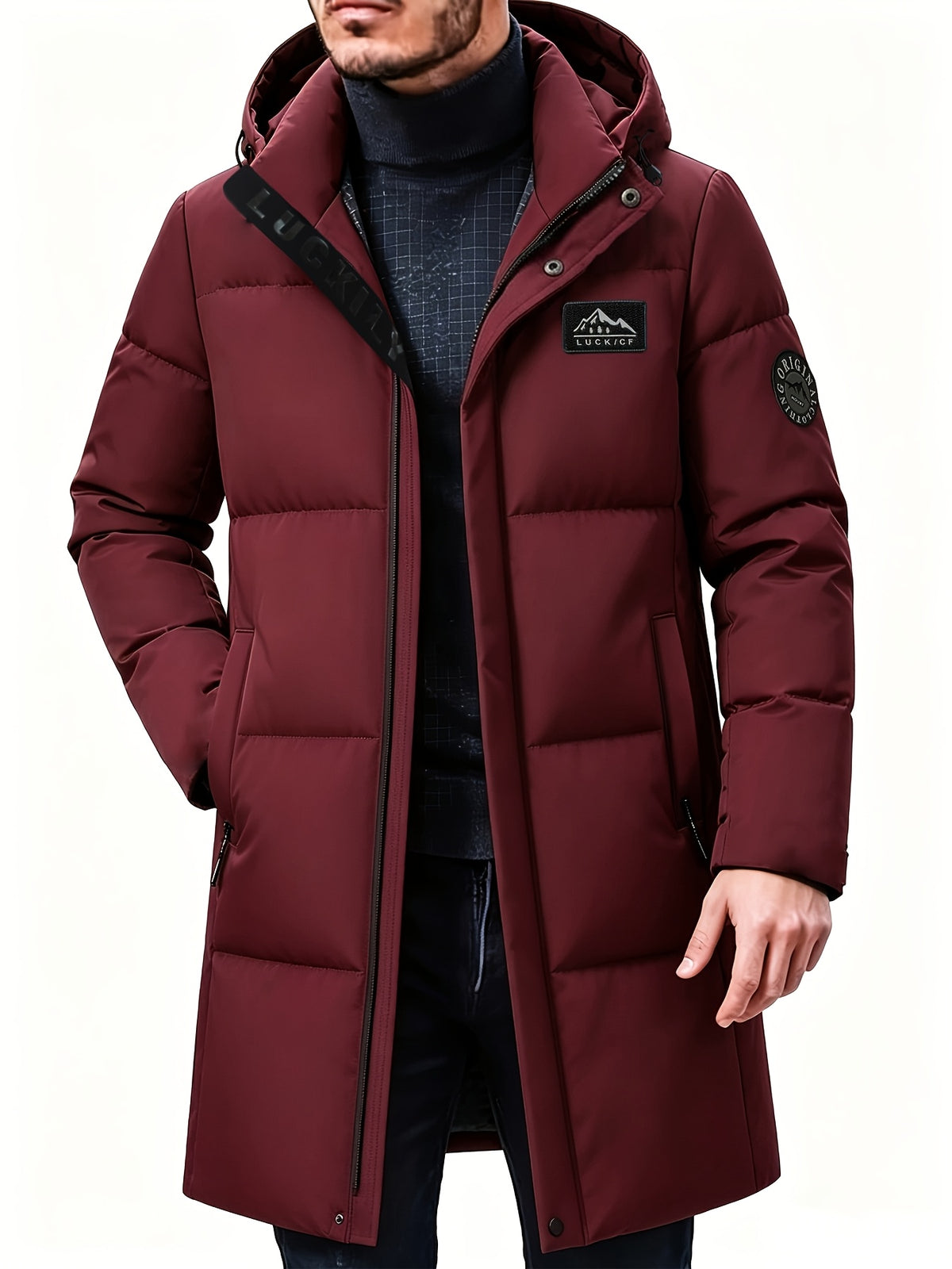 Veste pour homme, à capuche, rouge