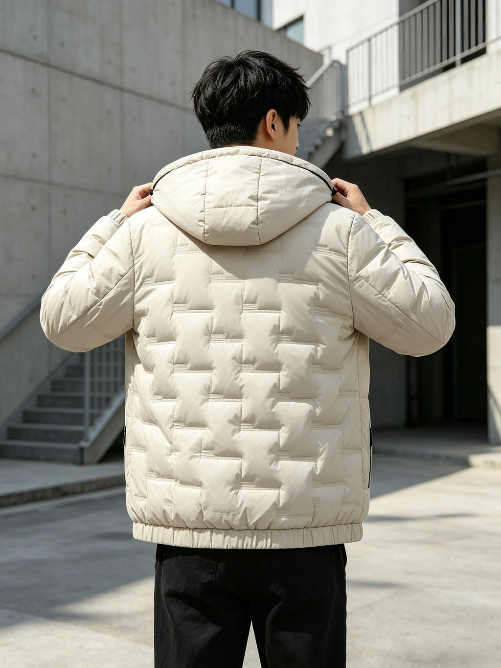 Manteau matelassé pour homme, imperméable, à capuche