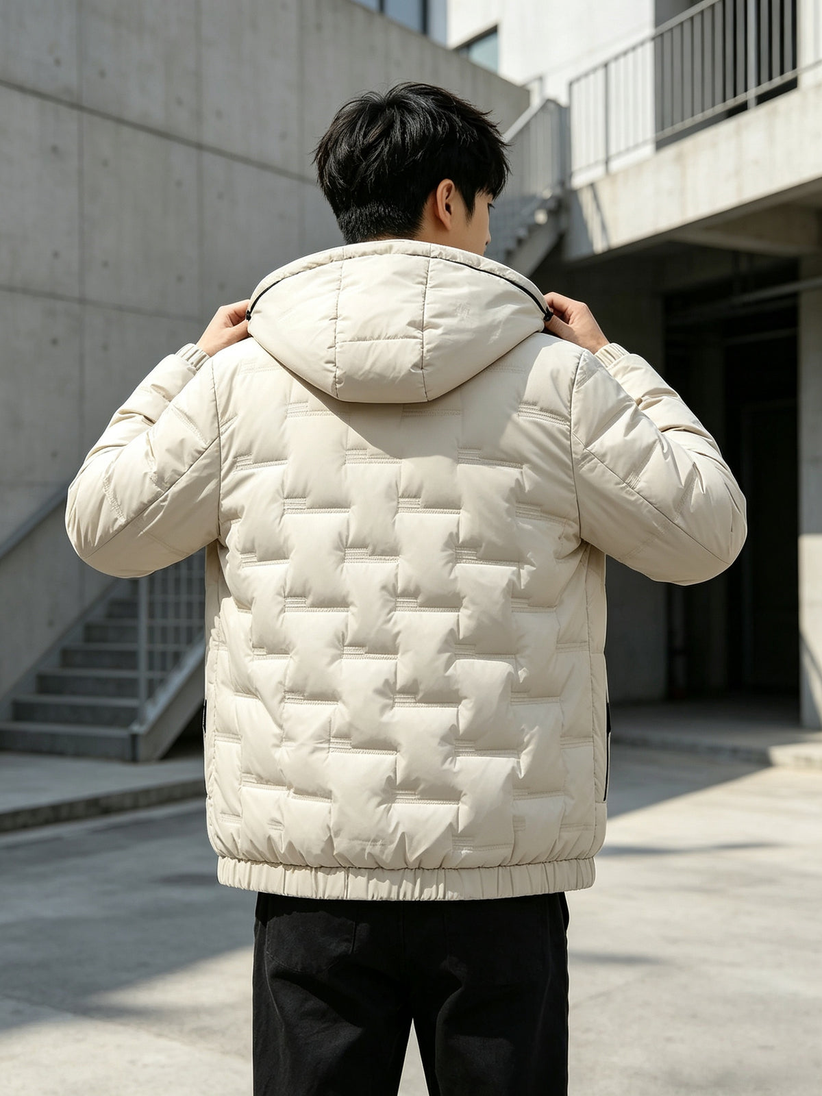 Manteau matelassé pour homme, imperméable, à capuche