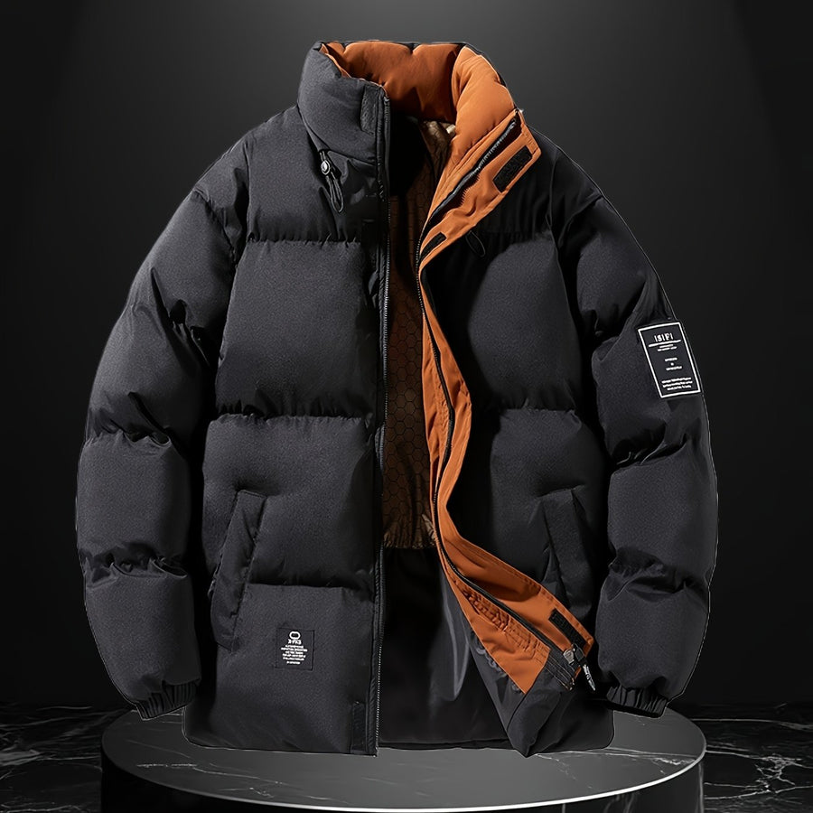 Veste, coupe-vent, à col montant, noir, coloris noir