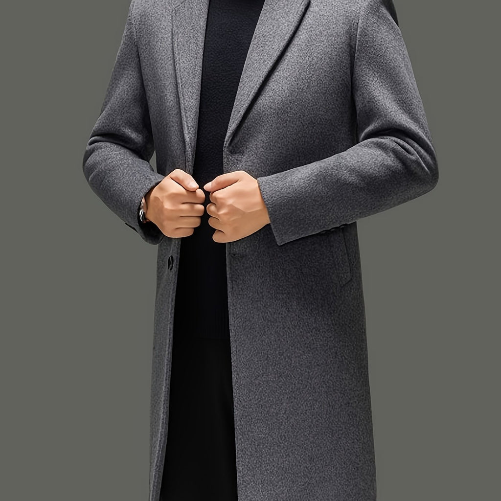 Trench en laine long, 48,1 % laine, velours, coloris gris