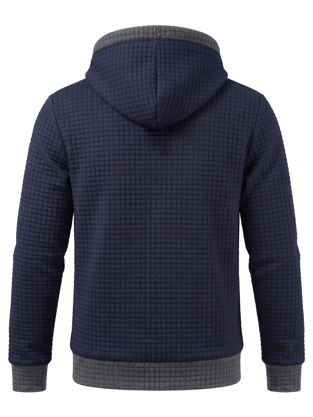 Veste pour homme, à carreaux, à capuche, ho noir