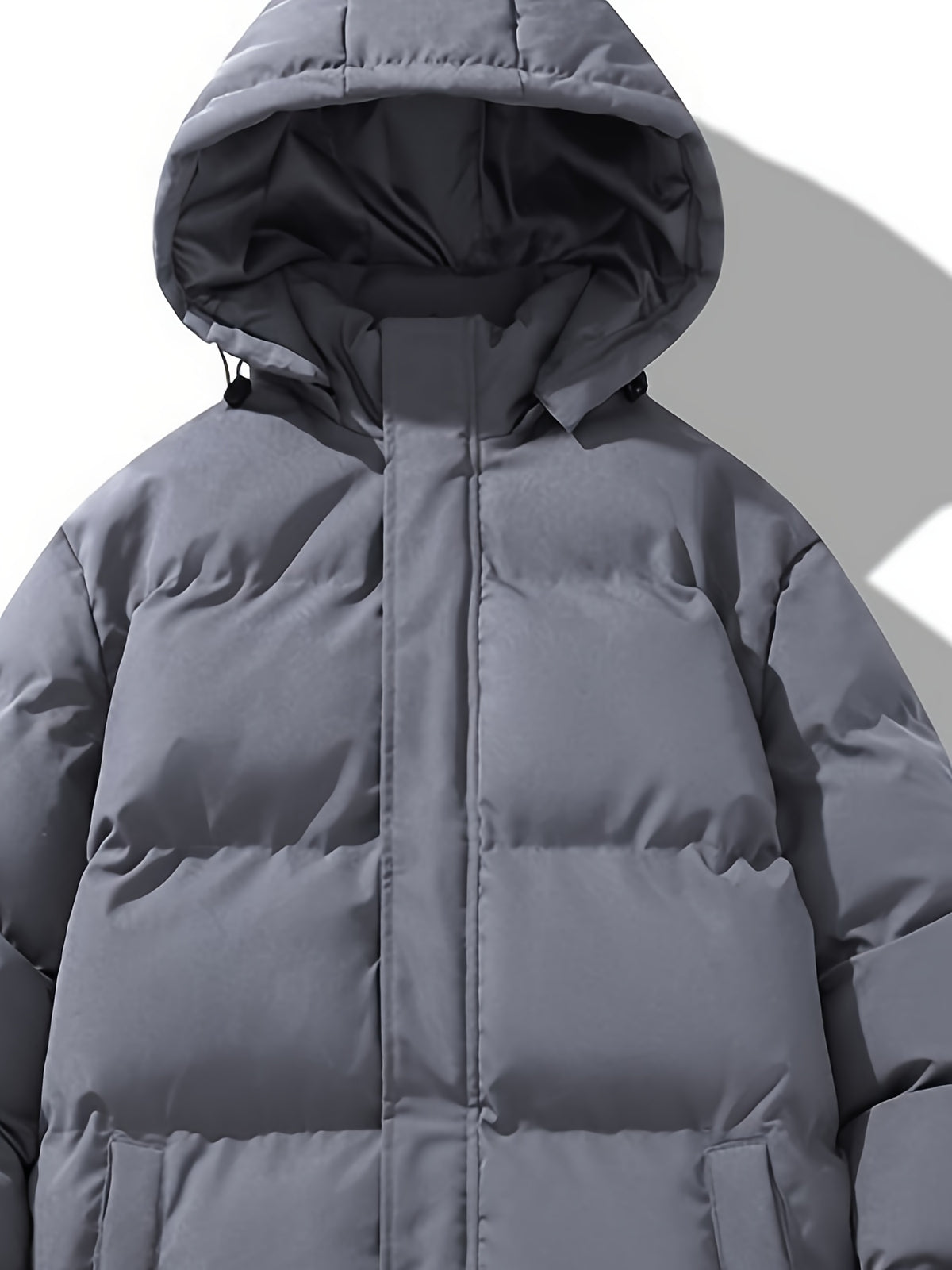 Manteau matelassé pour homme, à capuche, blanc