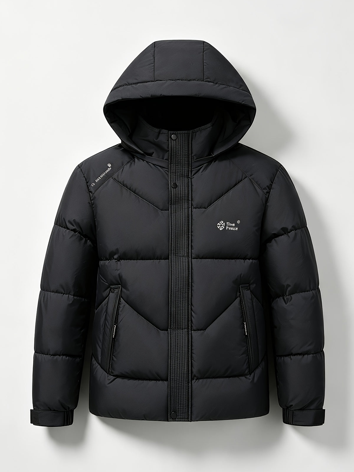 Veste matelassée pour homme, coupe-vent, à capuche, rouge brique