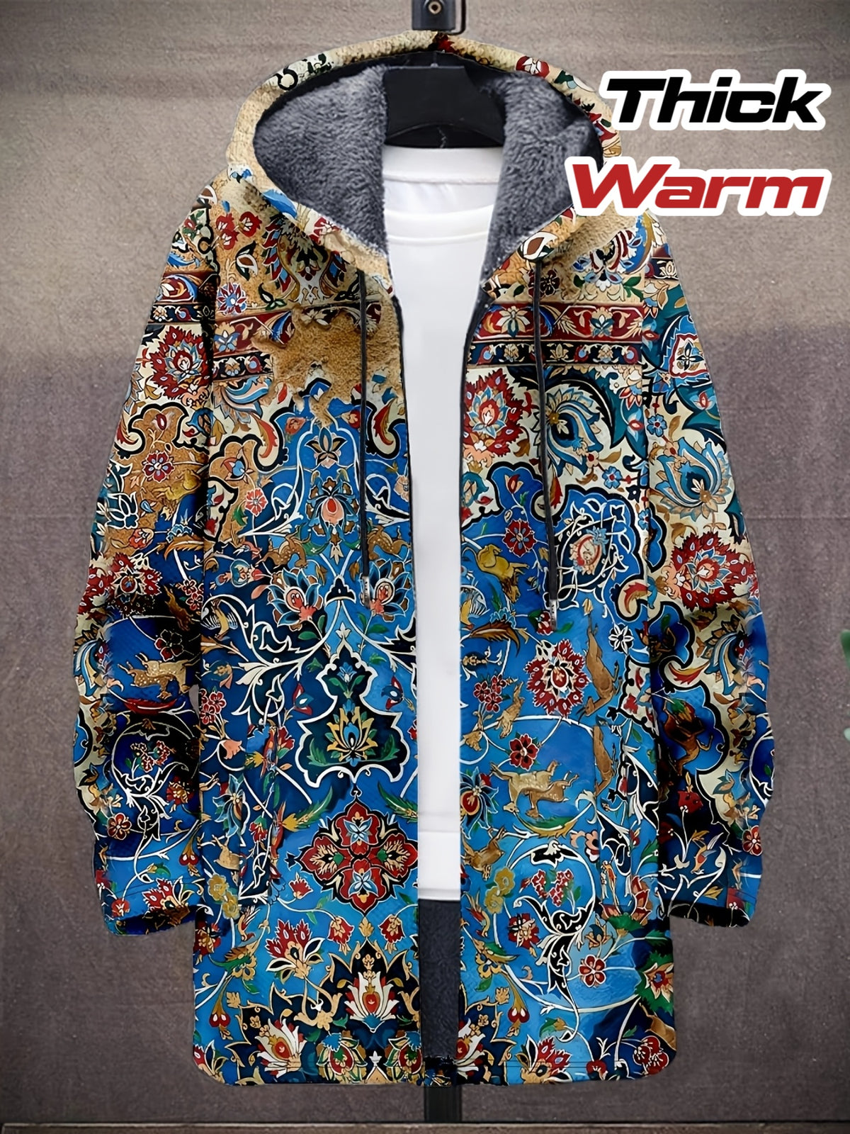 Manteau long pour homme, à capuche, long