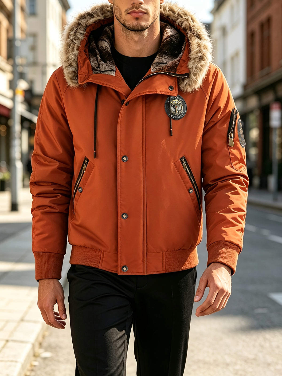 Veste pour homme, à capuche, vert foncé