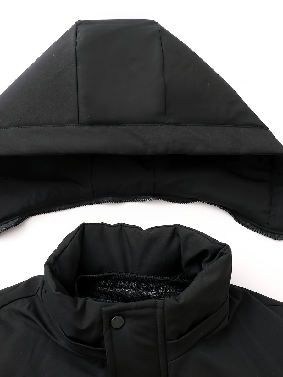 Veste long, à capuche, bleu, détail du vêtement