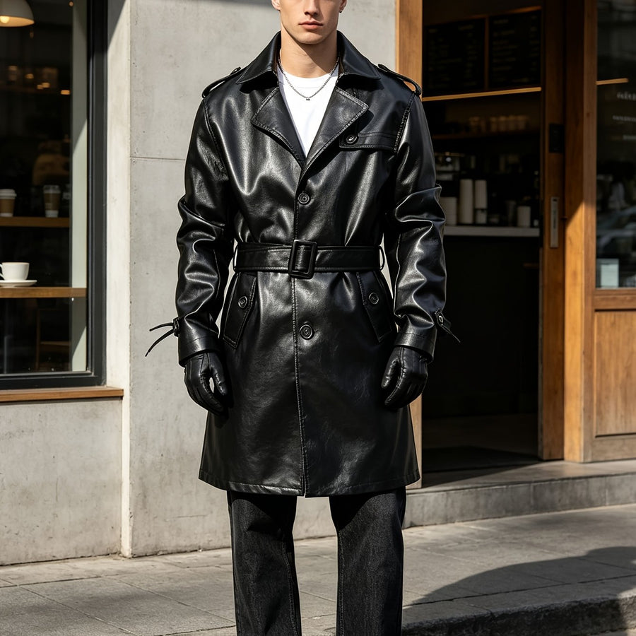 Manteau, à revers, boutonnage, coloris noir