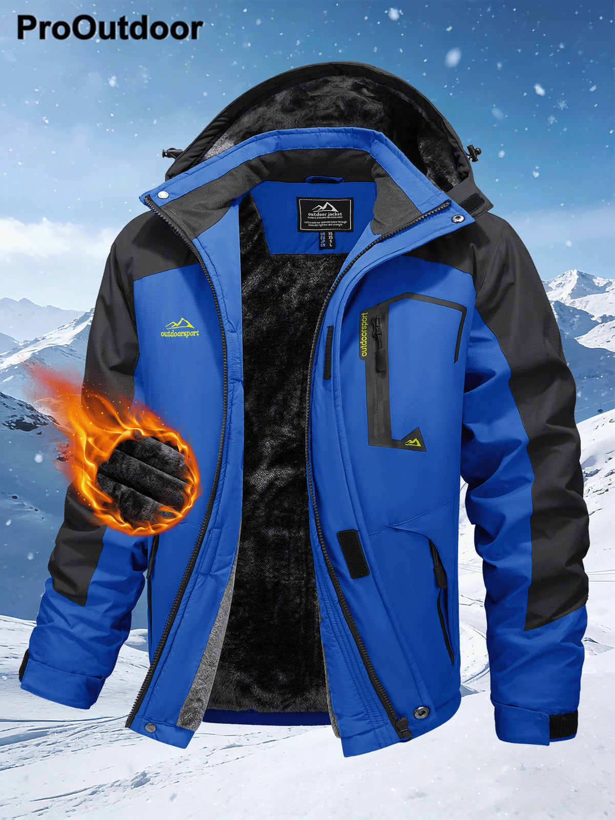 Veste long pour homme, à capuche, blanc