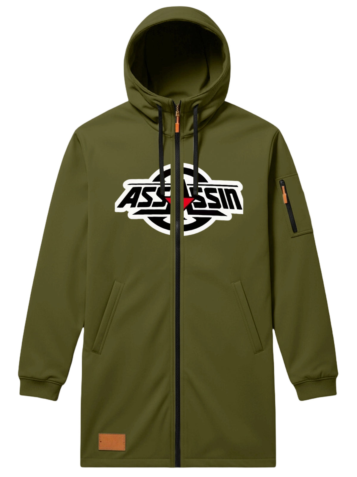 Manteau pour homme, à capuche, vert olive