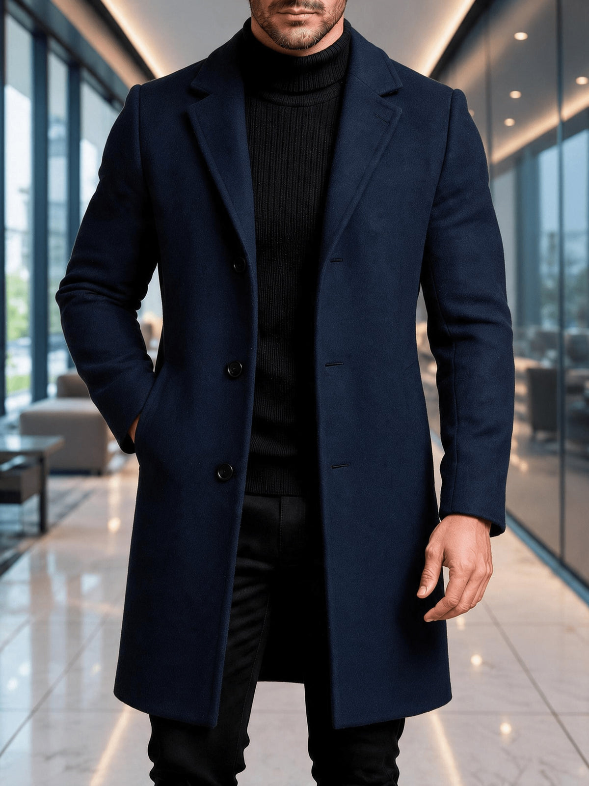 [Mei Xi Select] Trench-coat pour homme printemps/automne 2026, vêtement d'extérieur décontracté simple et polyvalent pour le printemps et l'automne, pour les trajets quotidiens et le quotidien avec une sensation de qualité supérieure