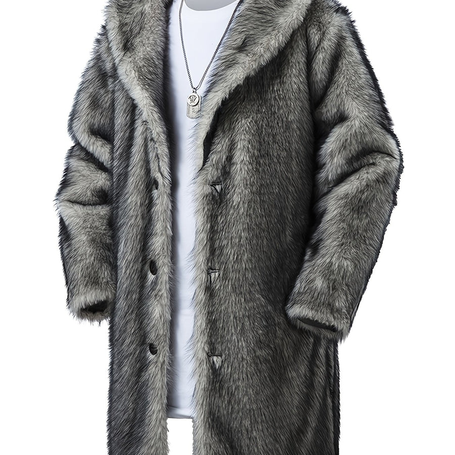 Manteau, à revers, brun, coloris gris
