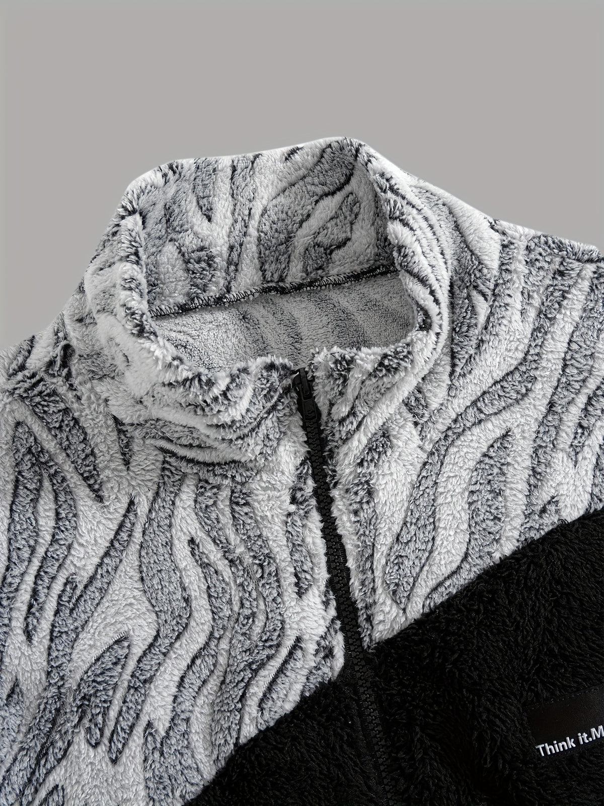 Veste pour homme, polaire, noir et blanc