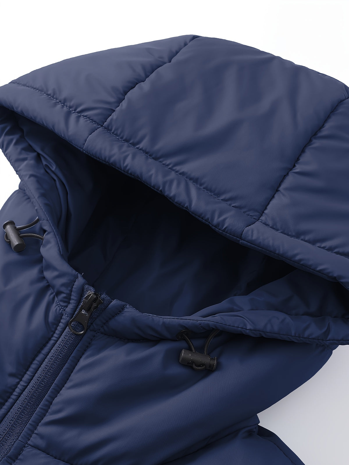 Manteau matelassé pour homme, à capuche, bleu foncé