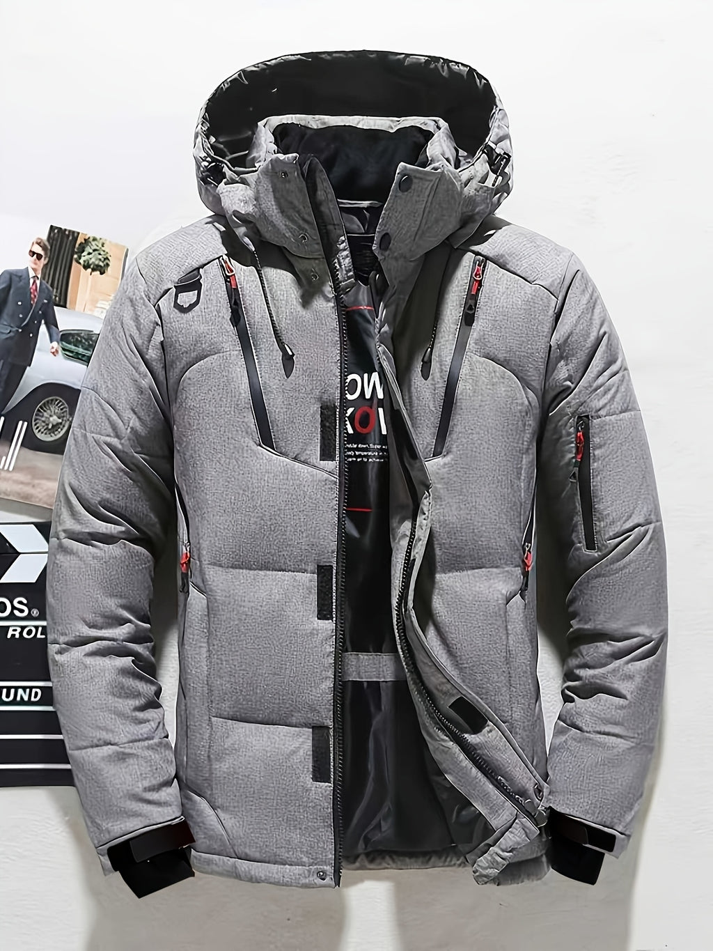 Doudoune matelassée long pour homme, à capuche