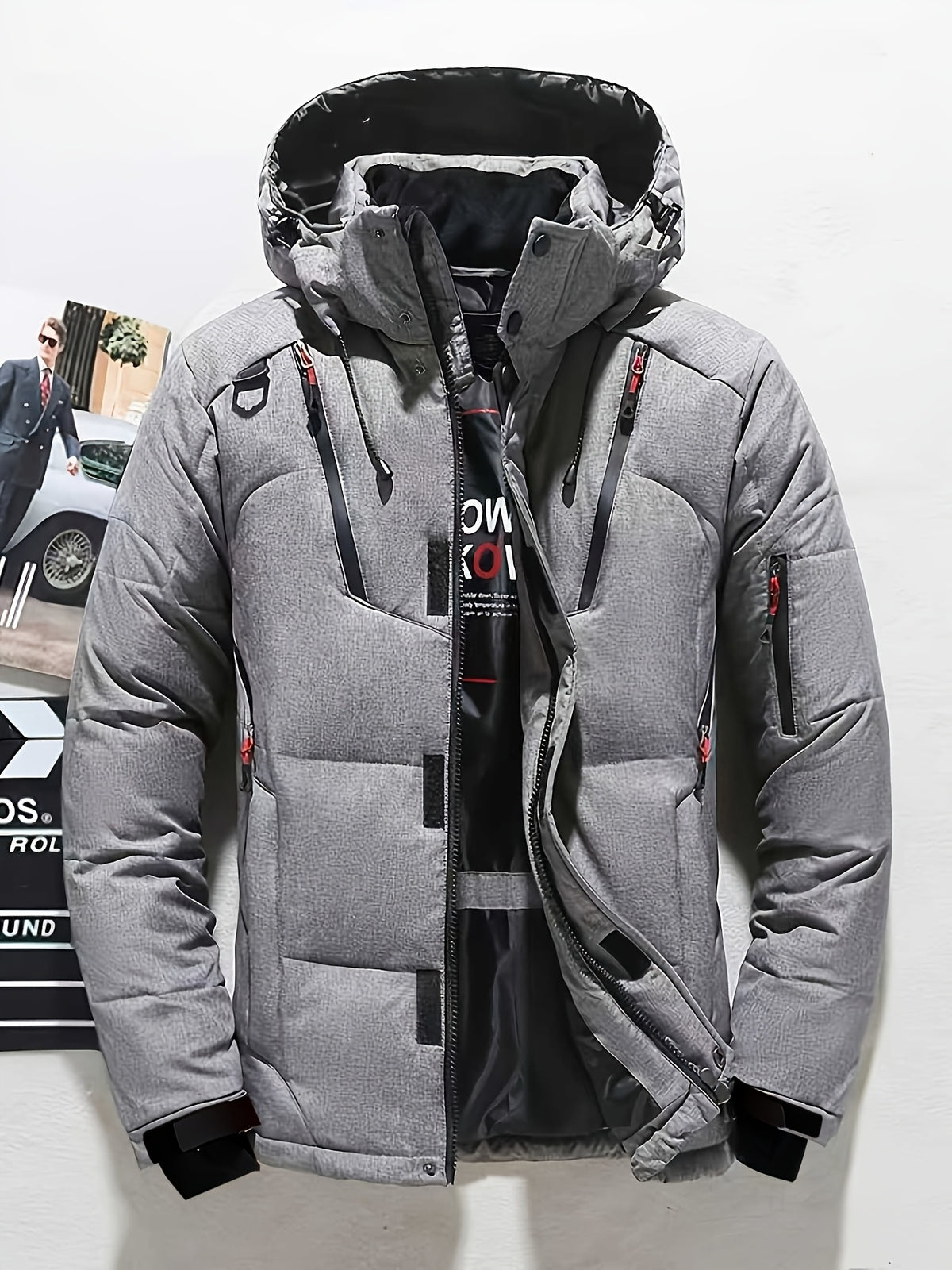 Doudoune matelassée long pour homme, à capuche