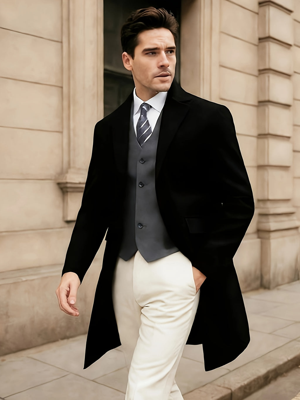 Pardessus pour homme, à revers
