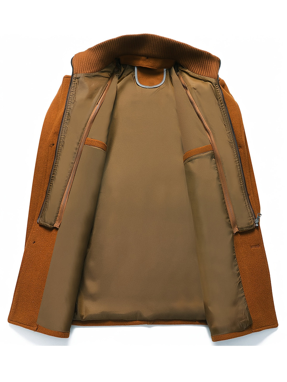 Trench en laine pour homme, 30 % laine, à col montant