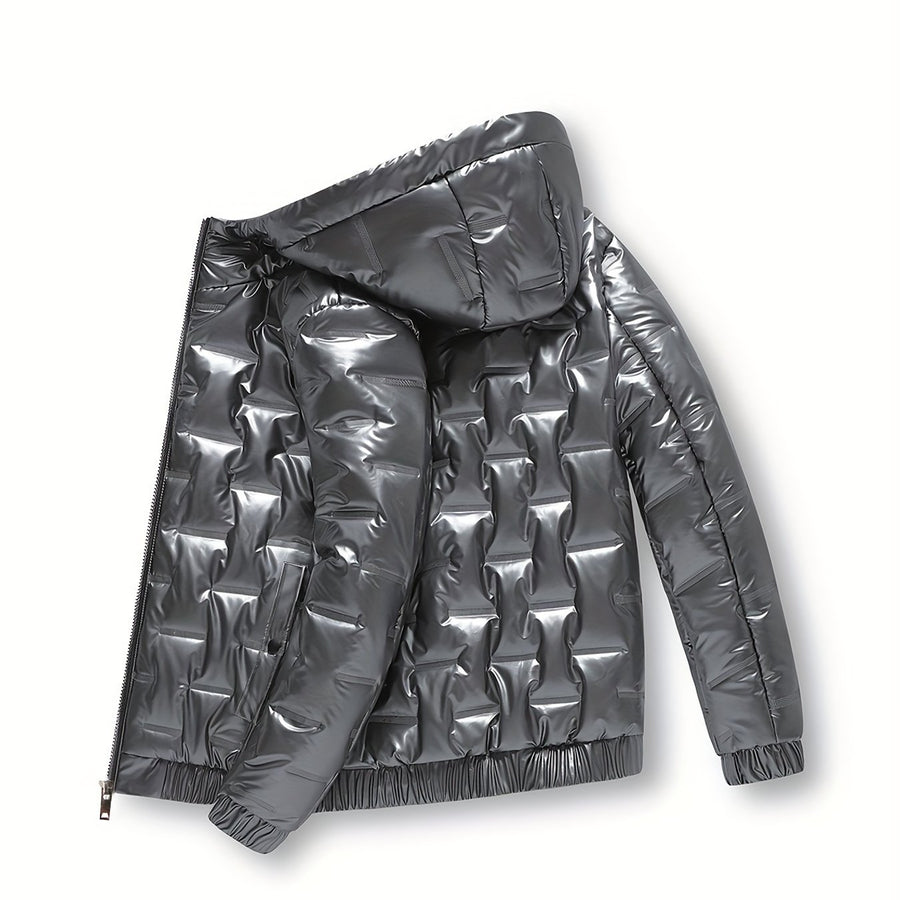 Veste, coupe-vent, à capuche, gris argenté, coloris gris argenté