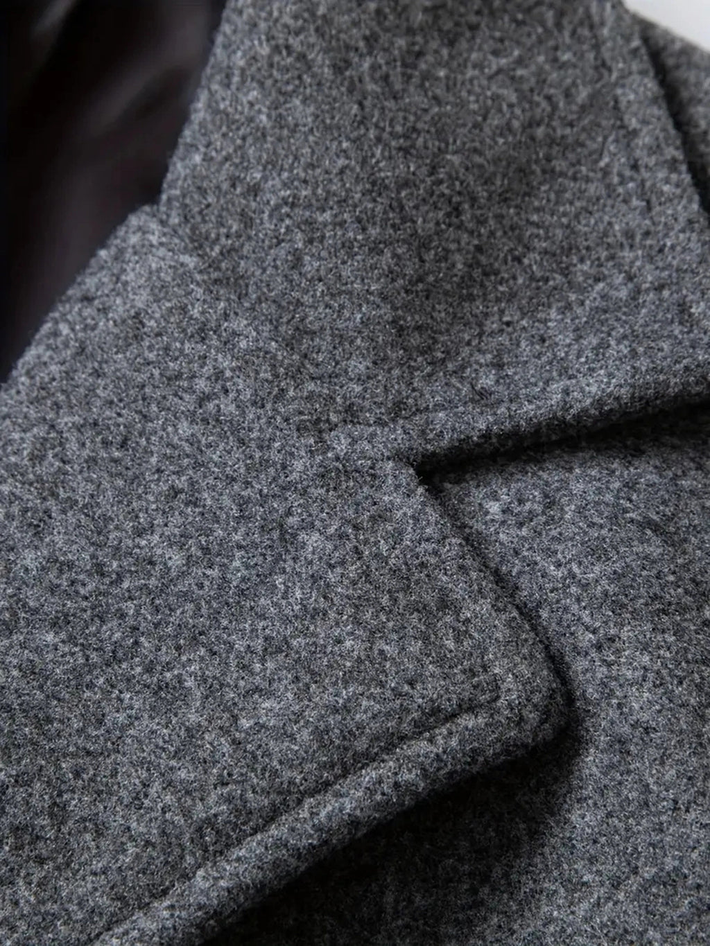 Manteau pour homme, à revers, noir
