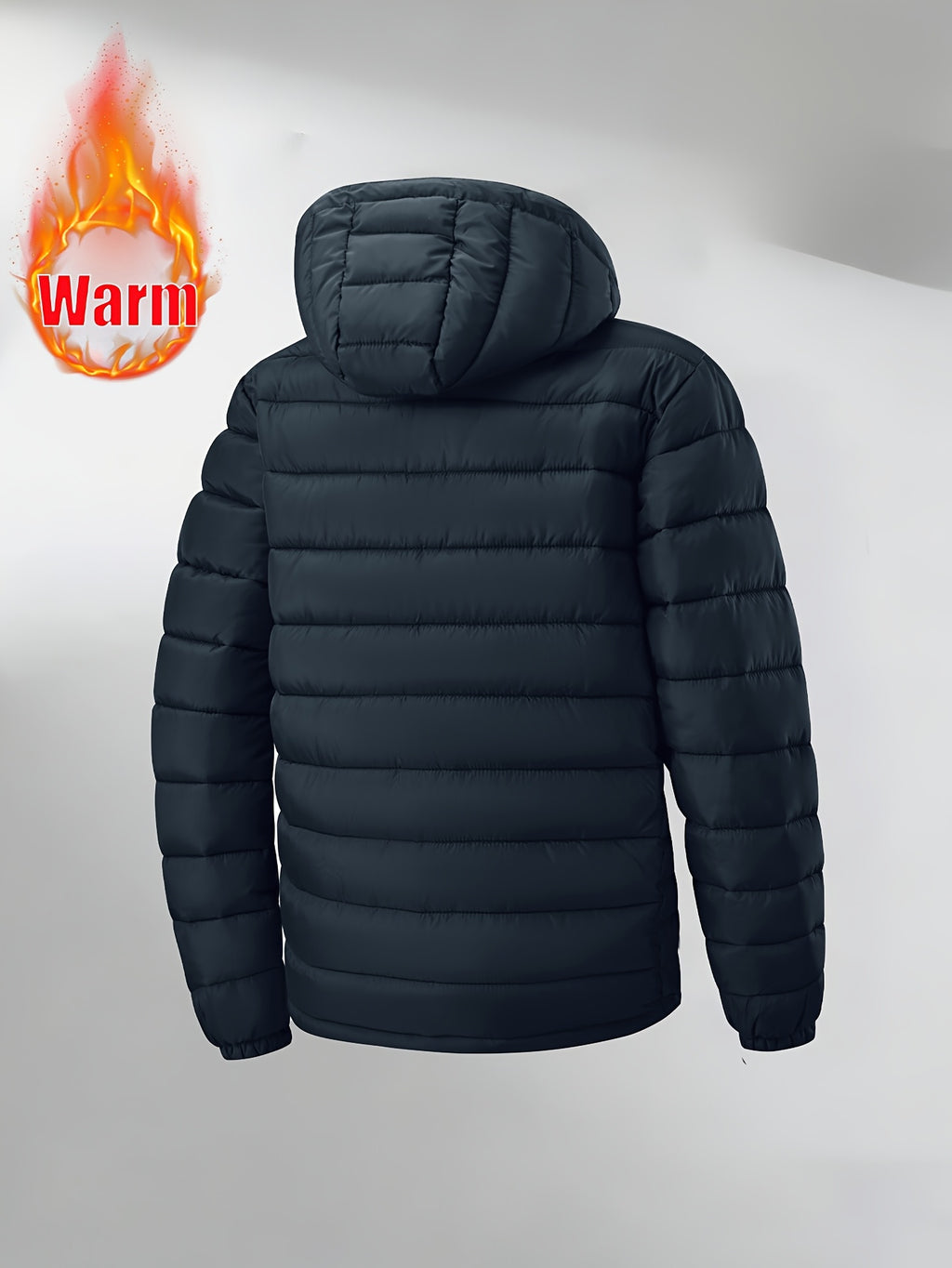 Veste matelassée pour homme, coupe-vent, à capuche, gris