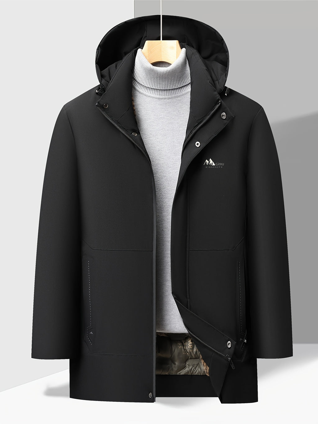 Veste pour homme, polaire, à col montant, kaki