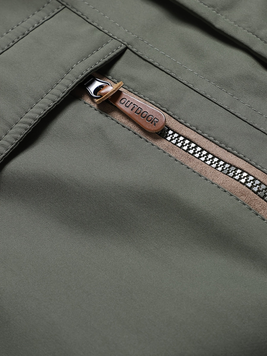 Veste long, à capuche, vert fougère, détail du vêtement