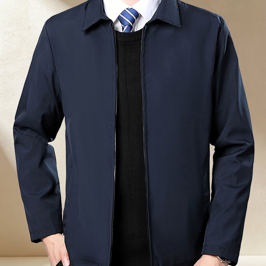 Veste, à revers, printemps/automne, coloris couleur marine, détail