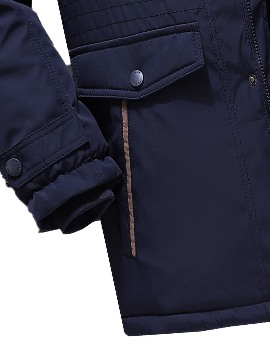Veste long, à capuche, vert fougère, détail du vêtement