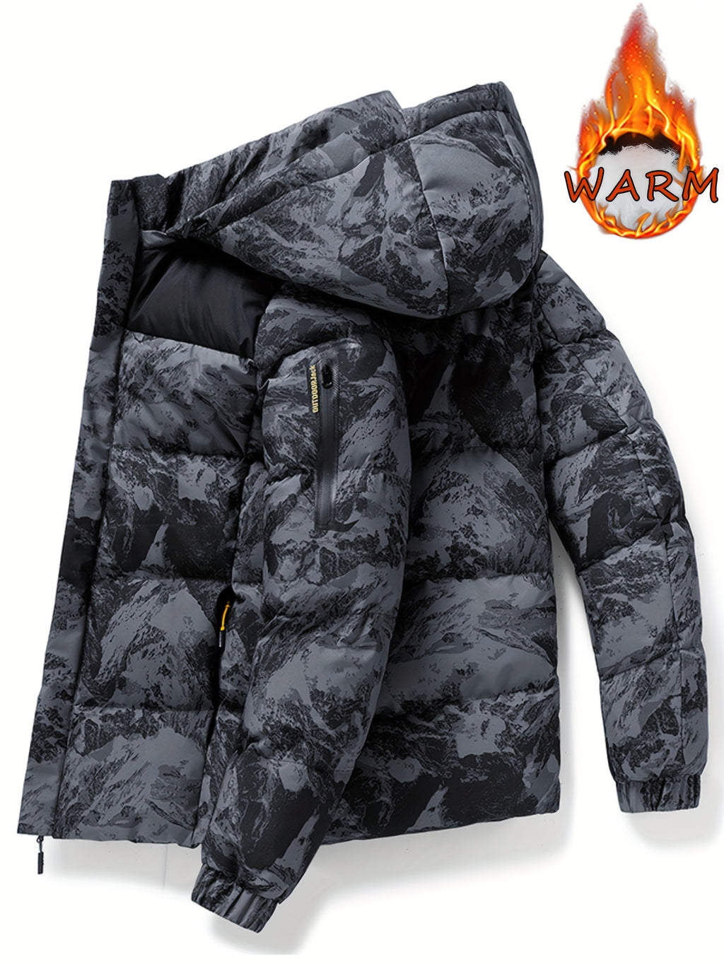 Veste pour homme, coupe-vent, à capuche, gris foncé