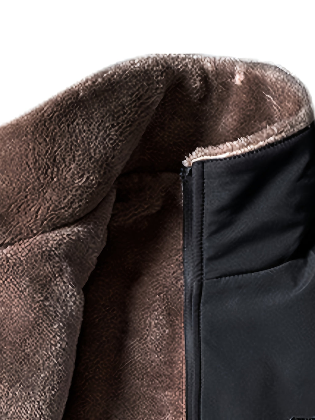 Manteau en fausse fourrure pour homme, polaire, à revers