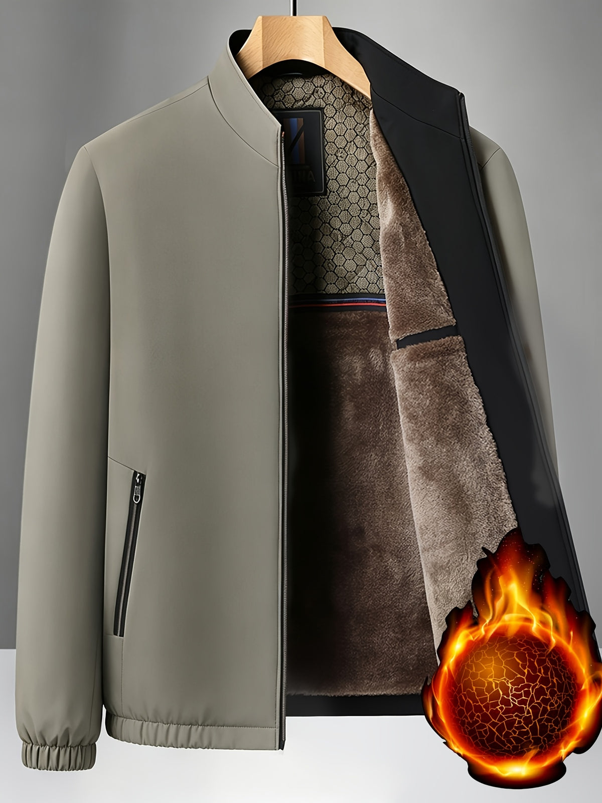 Veste pour homme, à col montant, jd1008 xingwang - doublure en polaire 401 bleu marine
