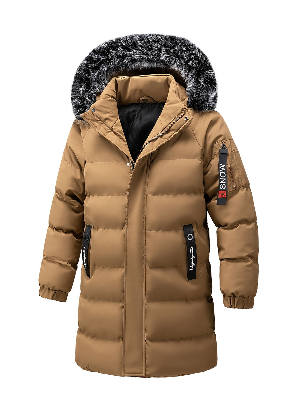 Manteau pour homme, à capuche, vert armée