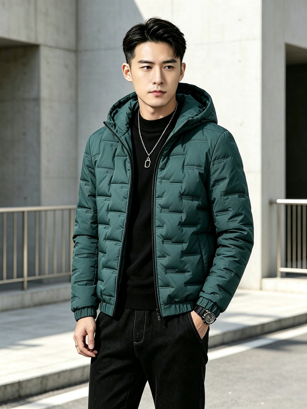 Manteau matelassé pour homme, imperméable, à capuche