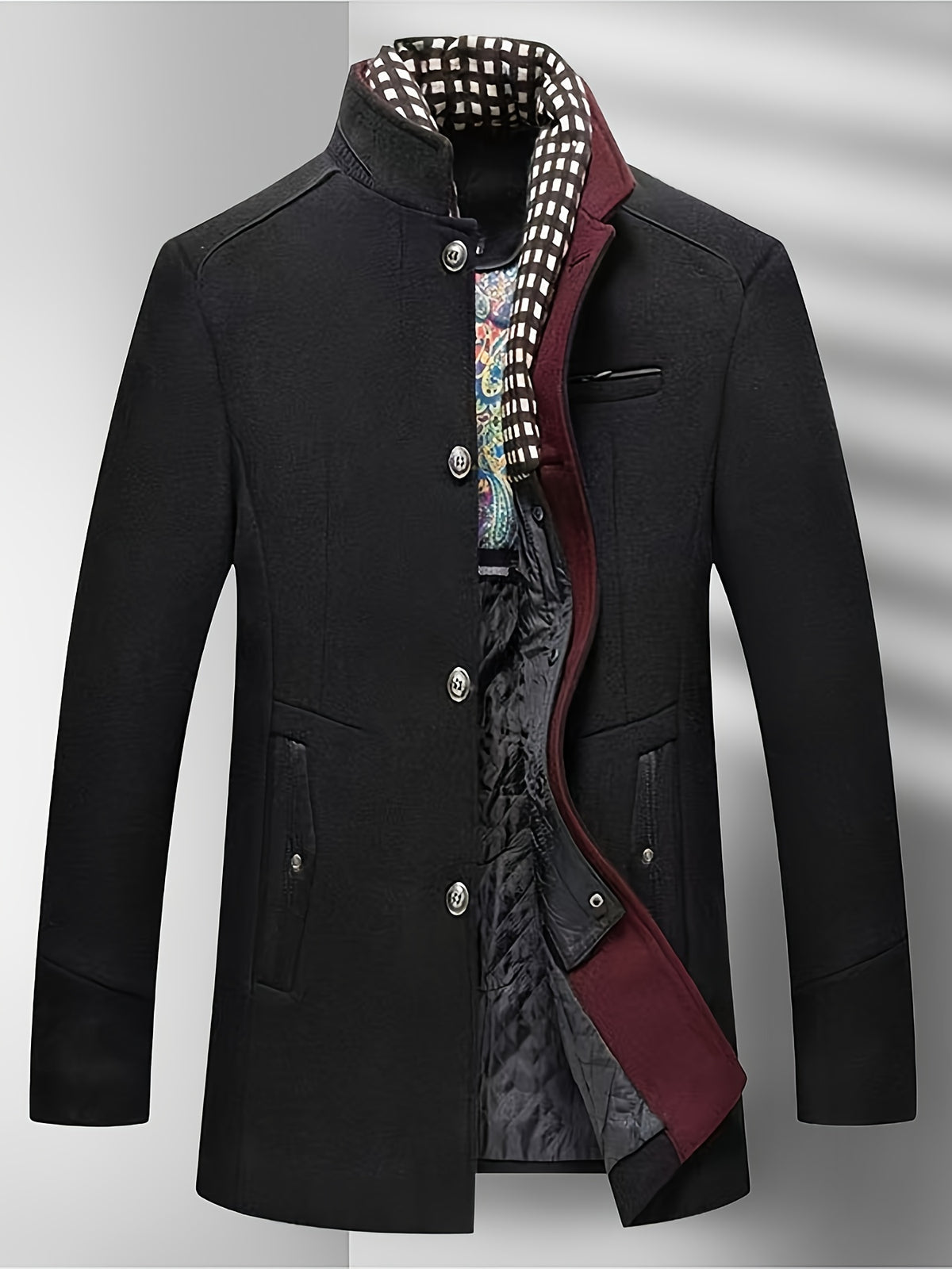Veste en laine court pour homme, 55,4 % laine, tweed