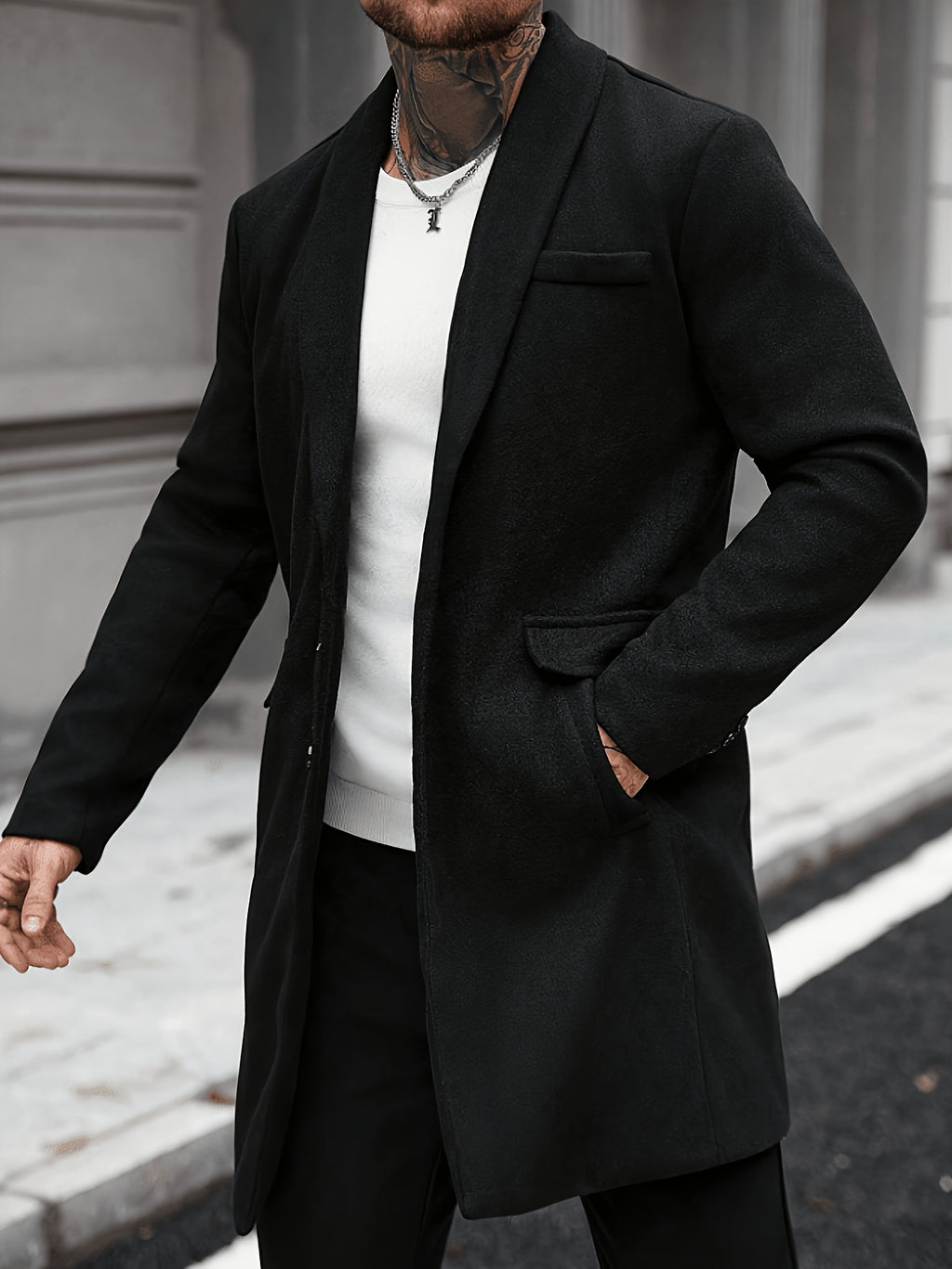 Trench pour homme, à revers, modele 3