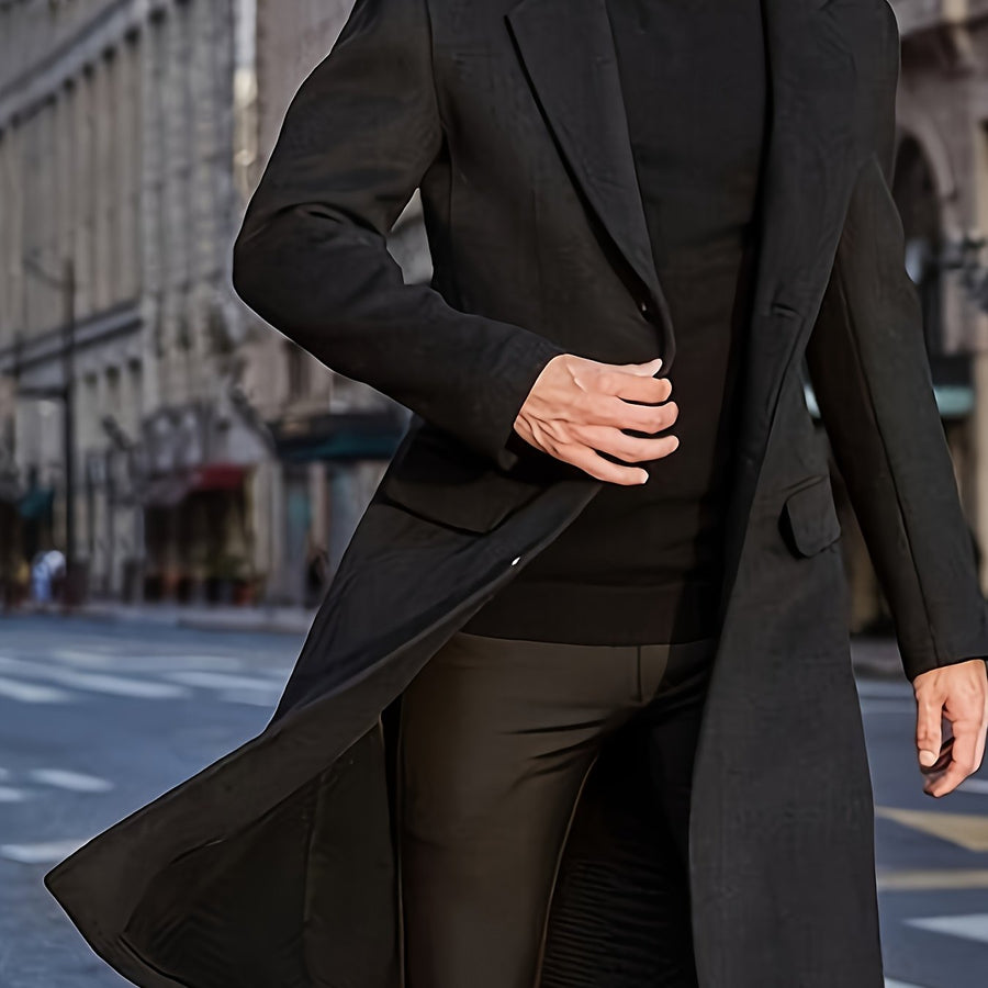 Trench, coupe-vent, à revers, coloris noir, détail