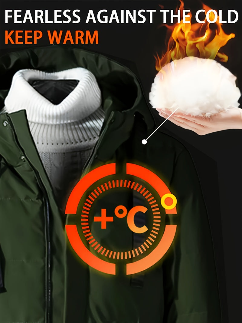 Manteau pour homme, coupe-vent, à capuche, vert fougère