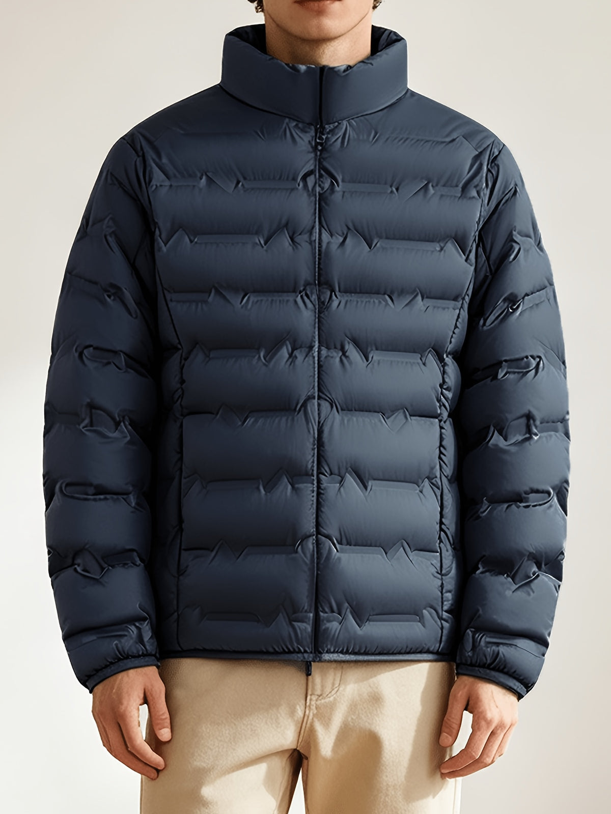 Veste matelassée pour homme, grandes tailles, à col montant