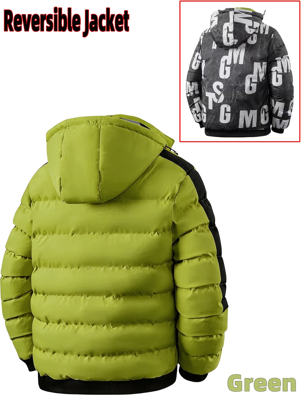 Manteau matelassé pour homme, capuche amovible, à col montant
