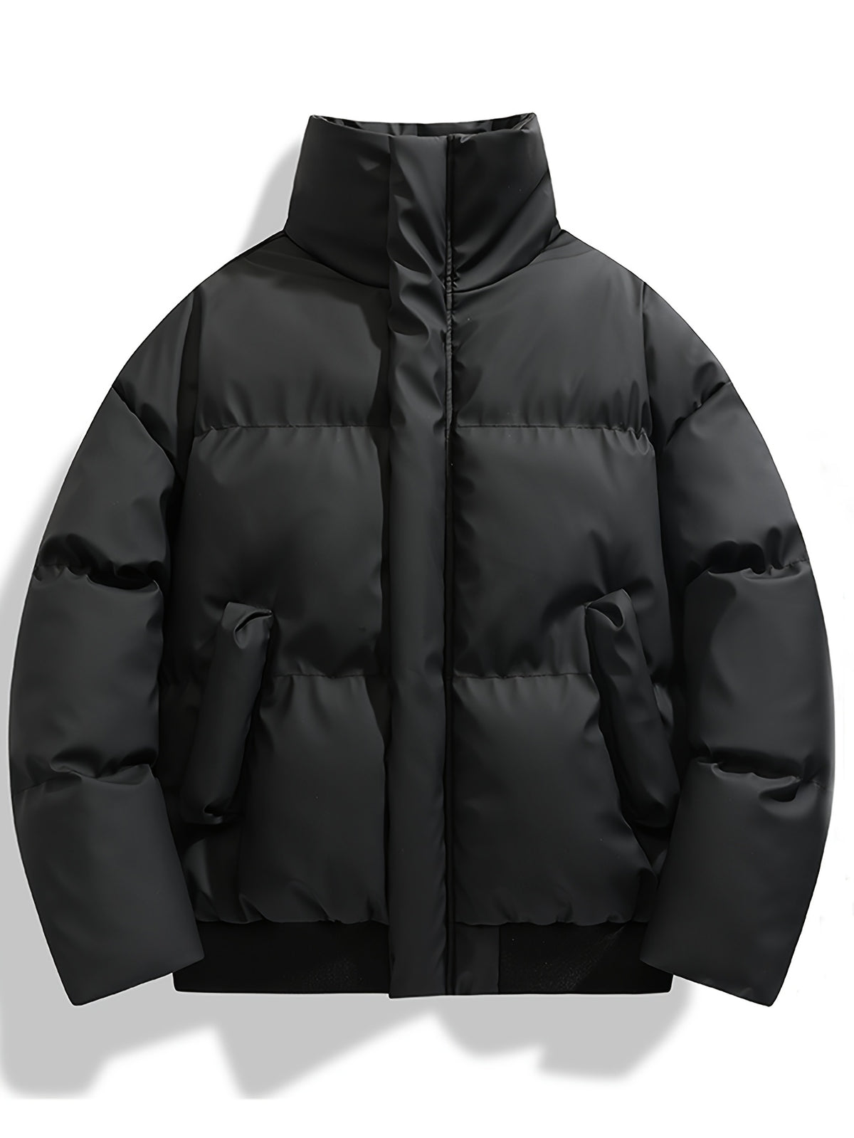 Manteau matelassé pour homme, coupe-vent, à revers, abricot