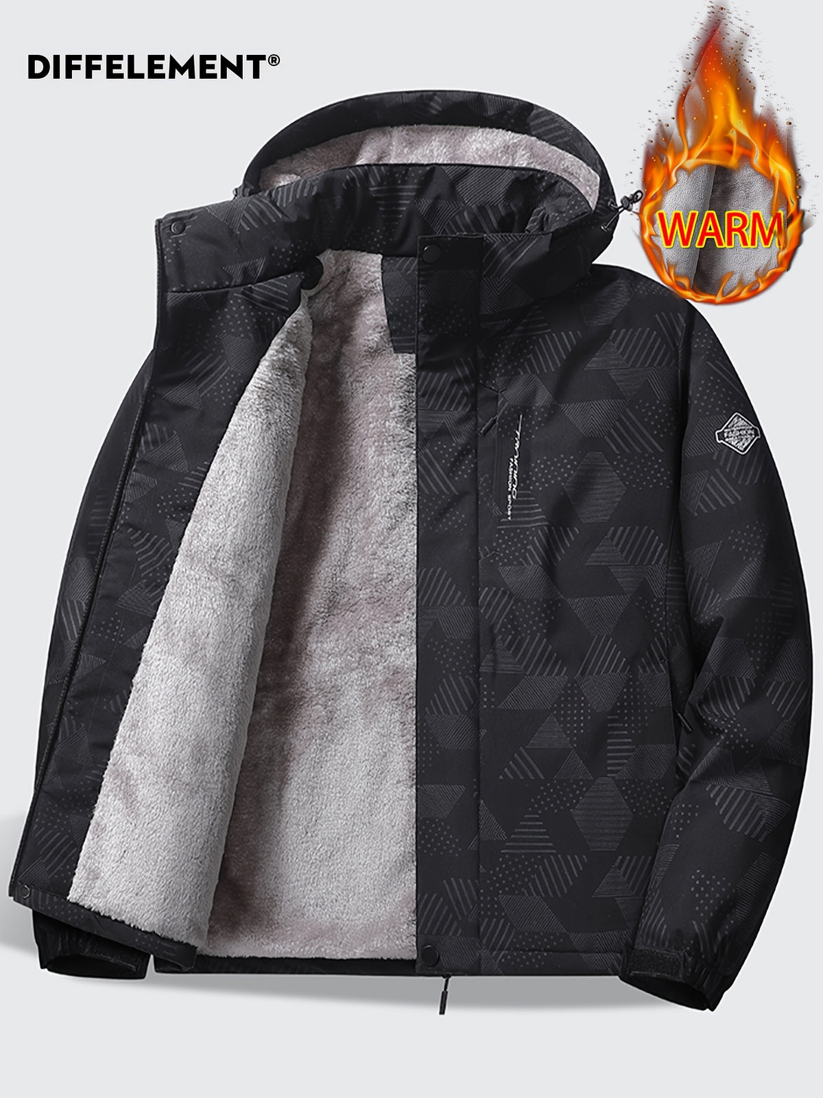 Veste pour homme, polaire, à capuche, noir