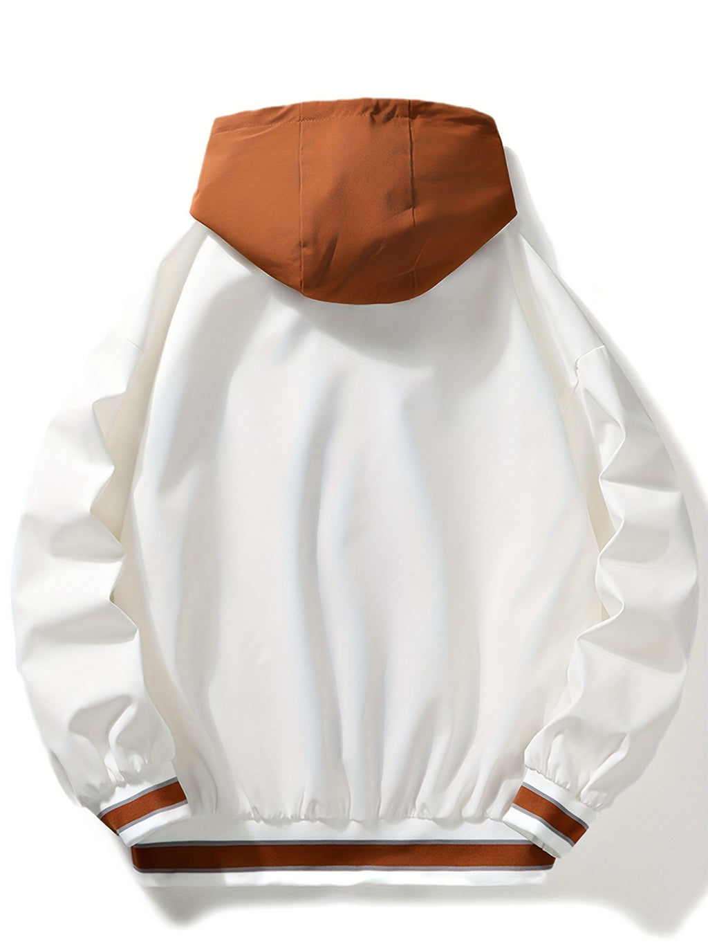 Veste pour homme, coupe-vent, à capuche, blanc