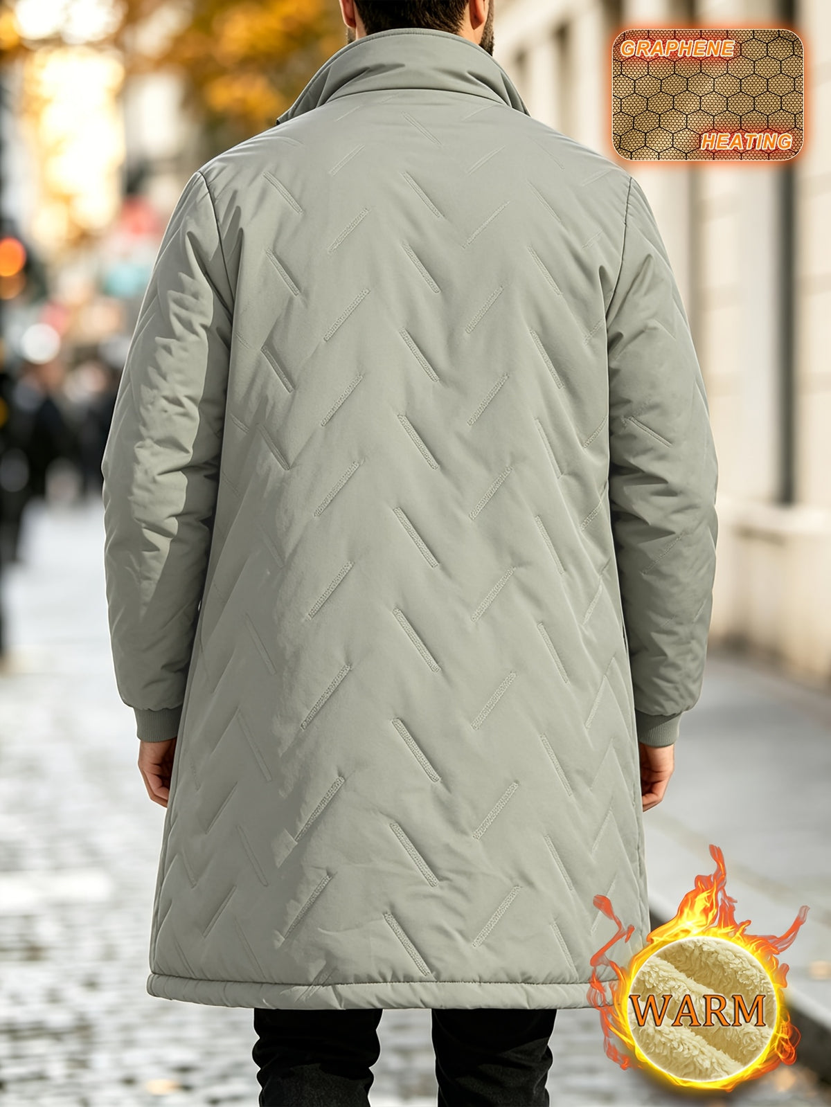 Trench long pour homme, polaire