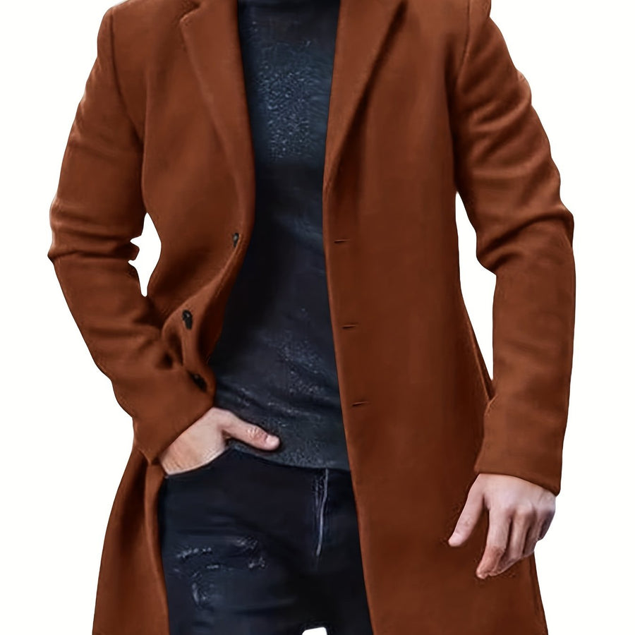 Trench mi-long, à revers, brun jaunâtre, coloris bordeaux