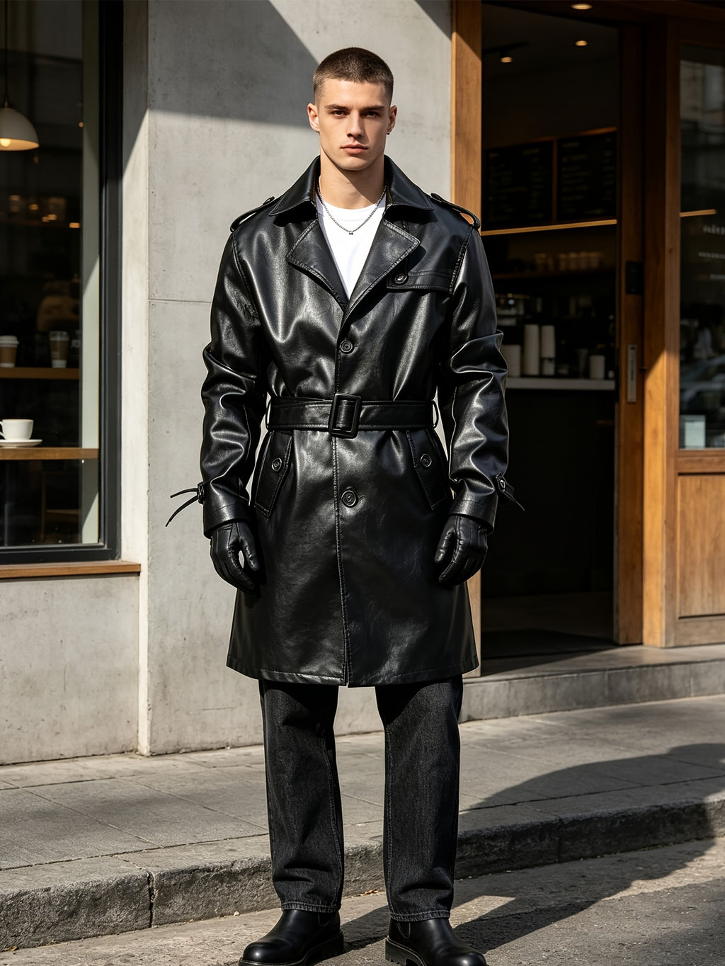 Manteau, à revers, boutonnage, photo 3
