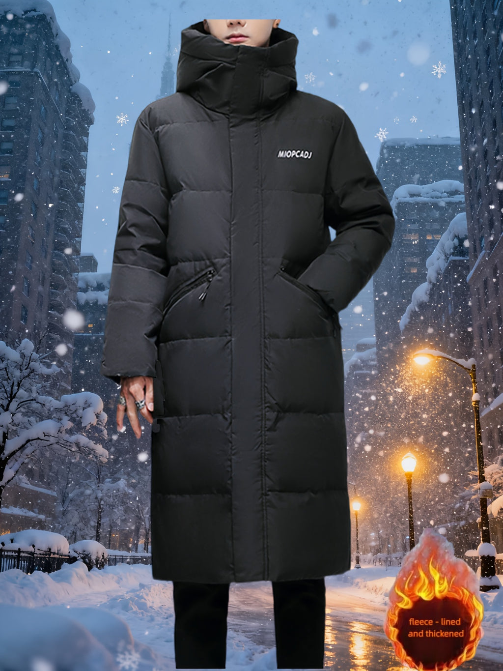 Doudoune matelassée pour homme, coupe-vent, à capuche, col montant
